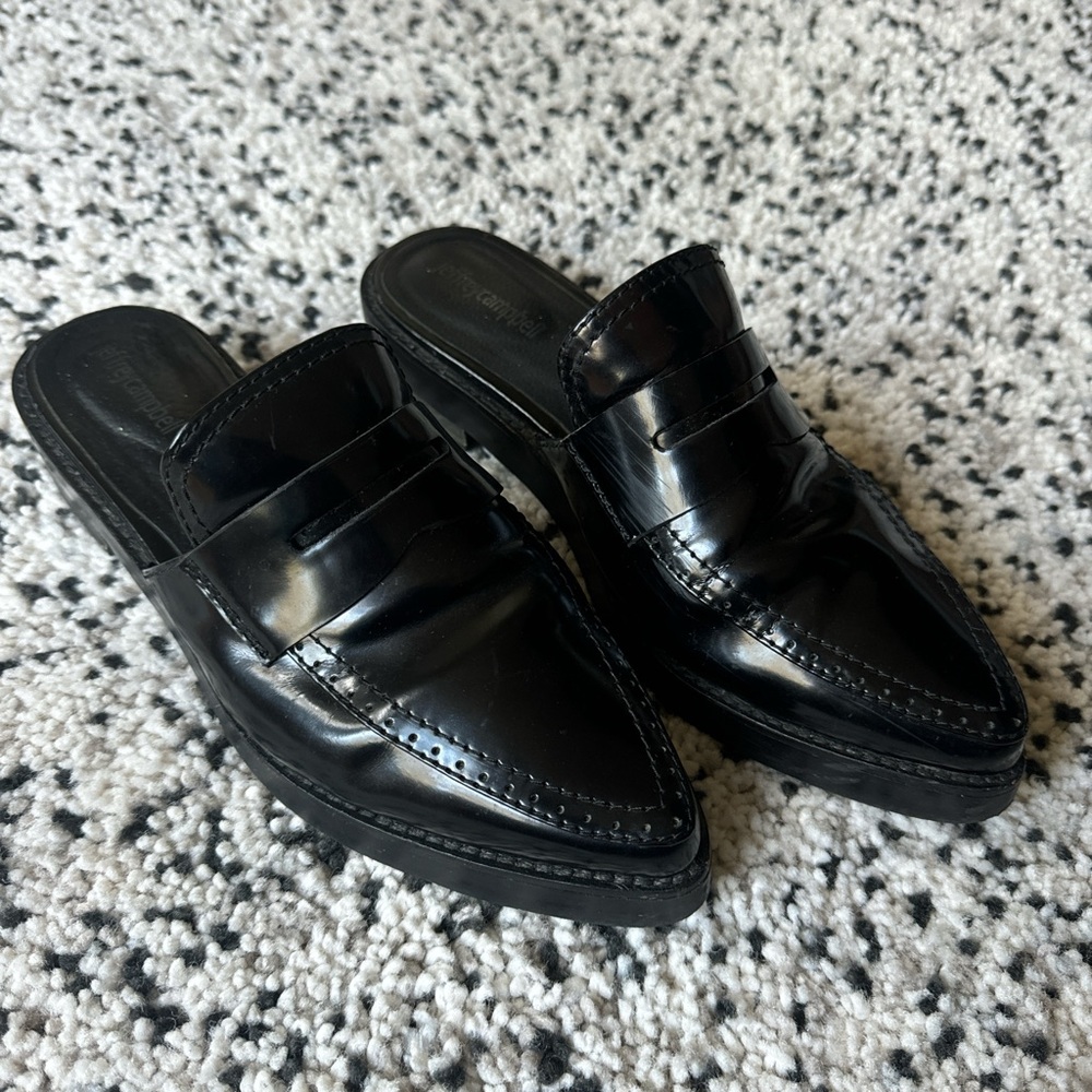 Jeffrey Campbell Loafer Slides (Finkman Patent Mule) size 9 US